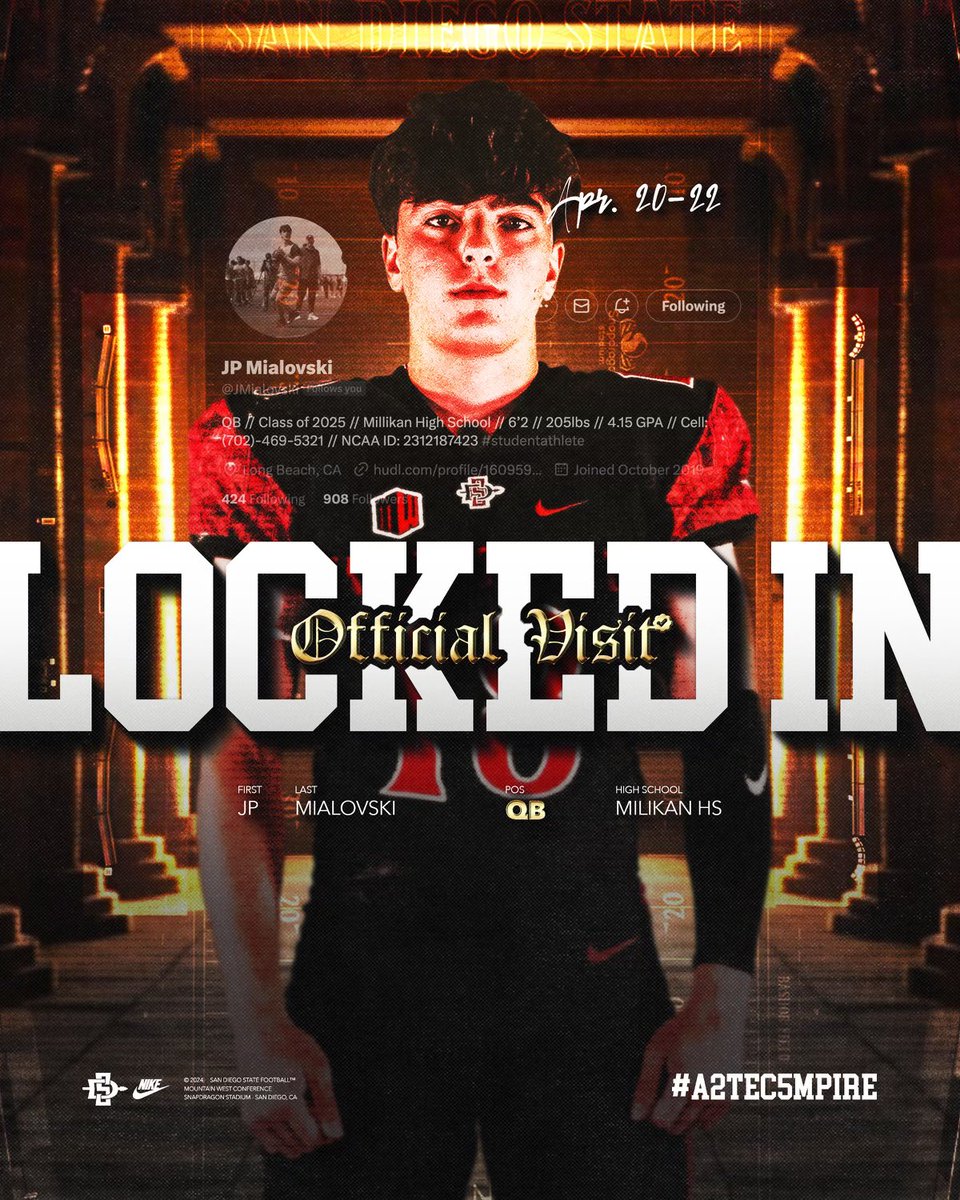 2nd OV locked in 🏹‼️ #GoAztecs 

<a href="/TheHC_CoachLew/">🔴 Sean Lewis ⚫️</a> <a href="/CoachMattyJ/">Matty J 🏹</a> <a href="/AztecFB/">San Diego State Football</a>