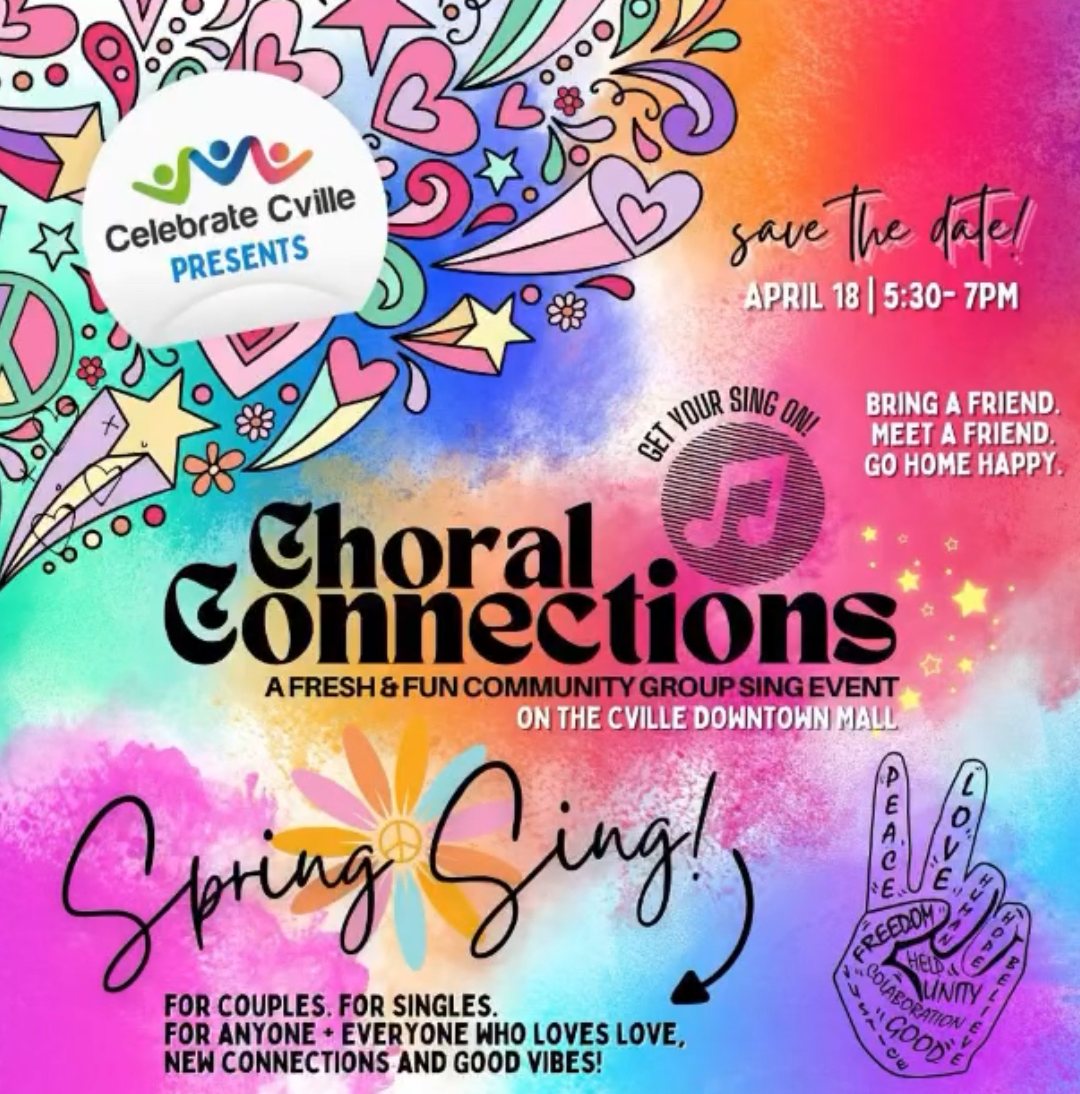 SAVE THE DATE! If you like to sing, make new friends and have FUN... you will love this event from @celebratecville! For singles, couples and anyone who likes to make new connections and celebrate c'ville!🎶 More details coming soon!