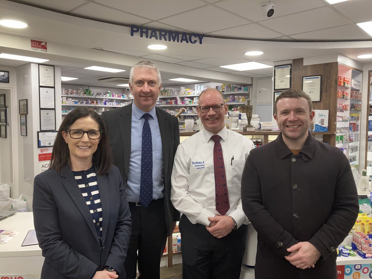 Thank you to @PaulaJaneB and @PMcReynoldsMLA for taking the time to visit @DundelaPharmacy to hear more about the pressures facing community pharmacy and also to find out more about the enhanced clinical role the network could play to support patients and the wider health service