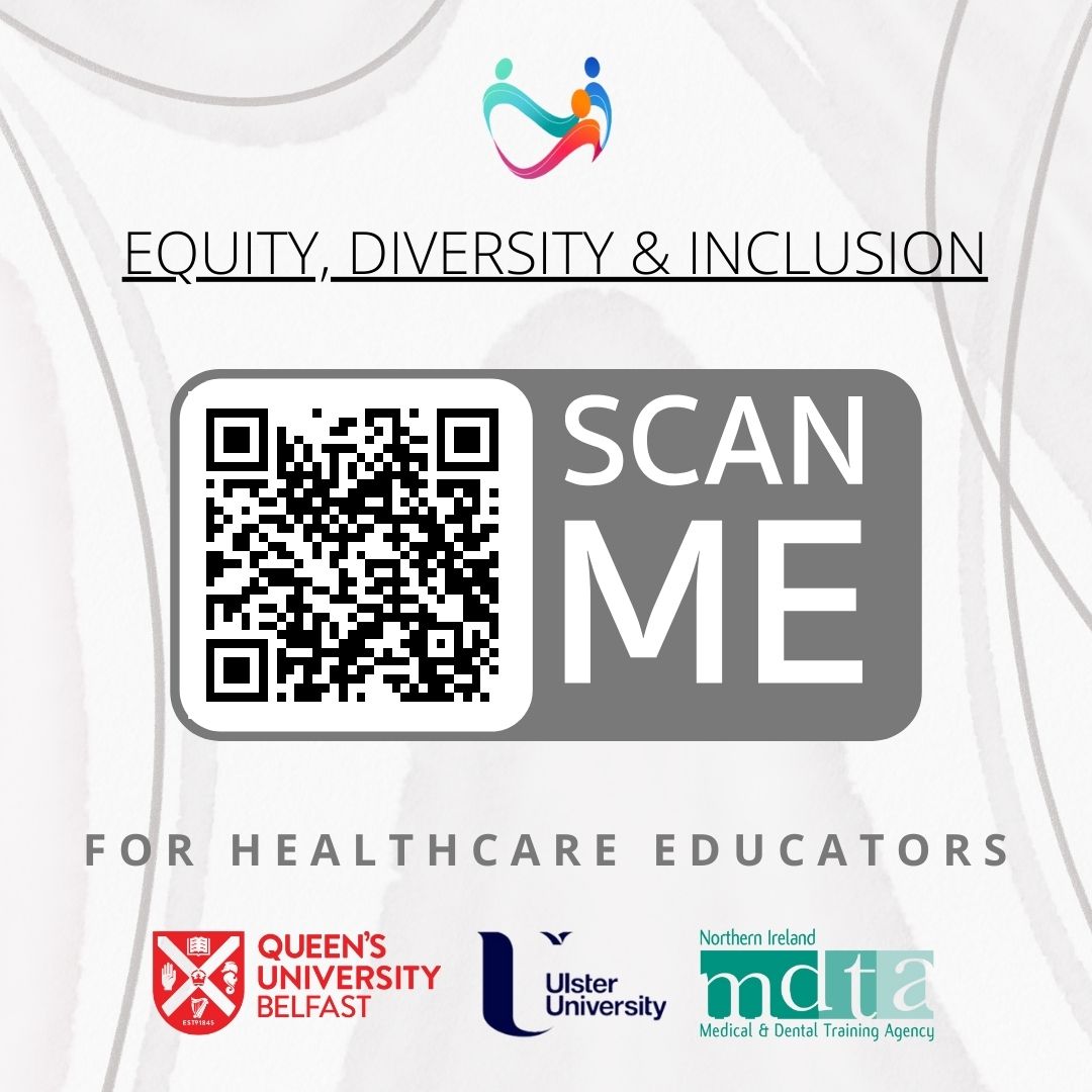 📣Exciting News! A new training module “Equity, Diversity and Inclusion for Healthcare Educators” has been developed through a collaboration between NIMDTA, @QUBelfast and @UlsterUni Scan the QR code for further details, and please share this open access training opportunity🙌