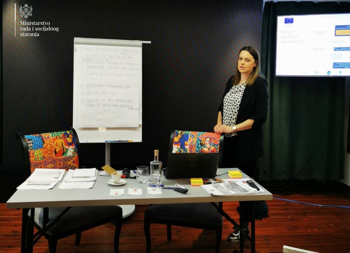 MinRSS_CG's tweet photo. U okviru EU projekta „Podrška sektoru zapošljavanja i socijalne politike i jačanje kapaciteta za učešće u ESF“, za zaposlene @MinRSS_CG održane su dvije radionice na temu monitoringa i evaluacije u sektorima zapošljavanja i socijalne politike (20.-21. marta i 22. marta 2024. https://t.co/HGFw2BbRYp