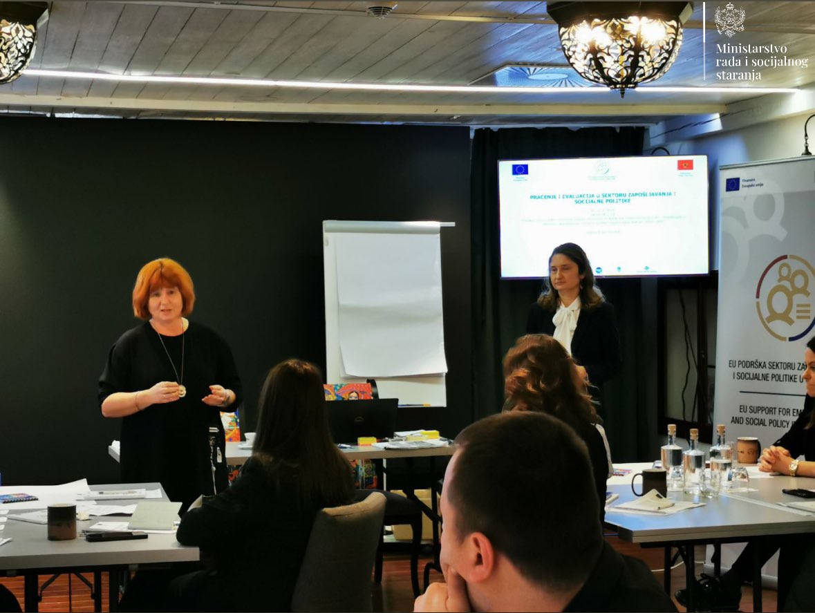 Ministarstvo rada i socijalnog staranja Crne Gore (@minrss_cg) on Twitter photo U okviru EU projekta „Podrška sektoru zapošljavanja i socijalne politike i jačanje kapaciteta za učešće u ESF“, za zaposlene <a href="/MinRSS_CG/">Ministarstvo rada i socijalnog staranja Crne Gore</a> održane su dvije radionice na temu monitoringa i evaluacije u sektorima zapošljavanja i socijalne politike (20.-21. marta i 22. marta 2024. U okviru EU projekta „Podrška sektoru zapošljavanja i socijalne politike i jačanje kapaciteta za učešće u ESF“, za zaposlene <a href="/MinRSS_CG/">Ministarstvo rada i socijalnog staranja Crne Gore</a> održane su dvije radionice na temu monitoringa i evaluacije u sektorima zapošljavanja i socijalne politike (20.-21. marta i 22. marta 2024.