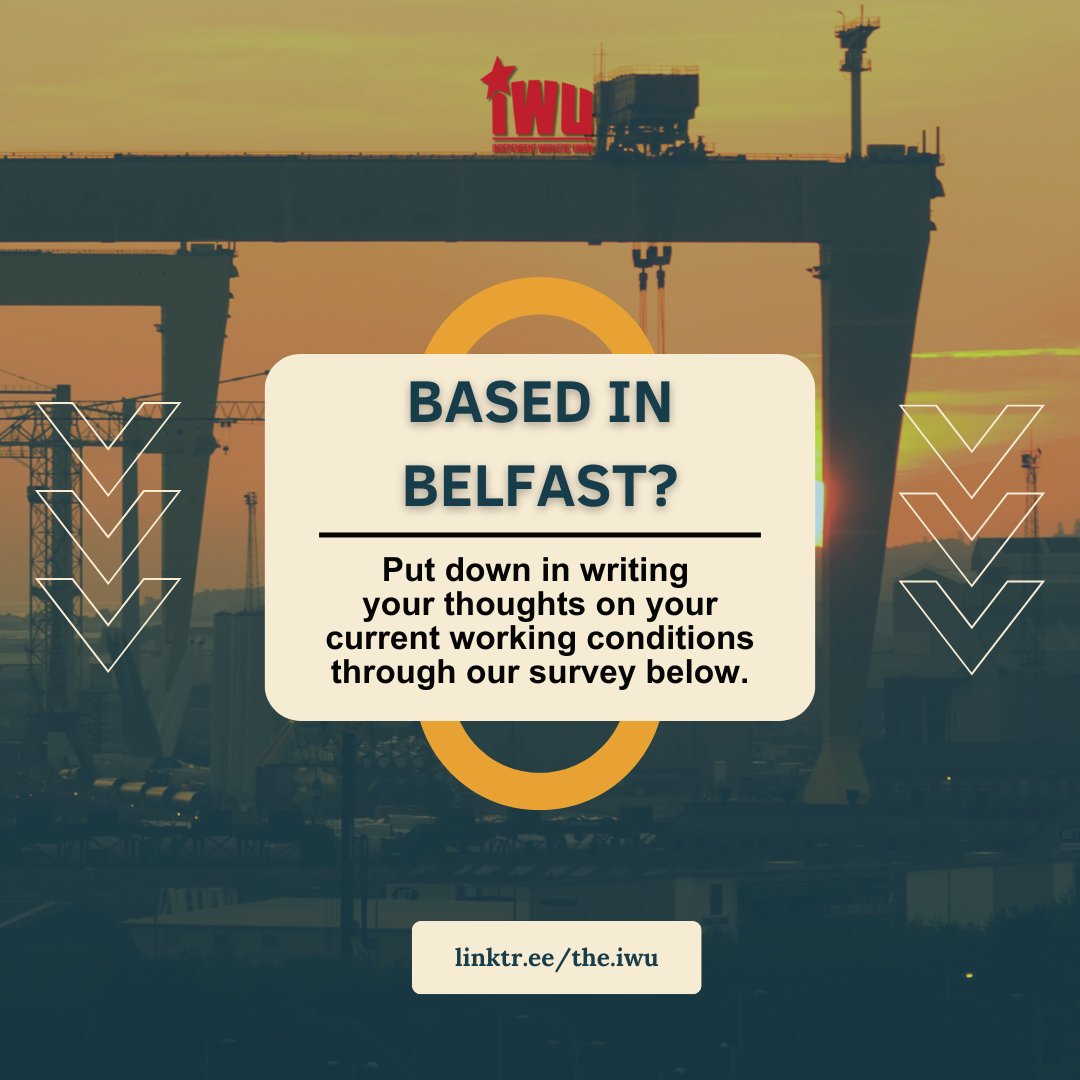 ⚓ BELFAST WORKERS' SURVEY ⬇️ 📝 We are seeking to find out the most pressing issues for workers based in #Belfast. ⛓️ Please see the link in our bio to leave your thoughts in this survey. ✊ Responses are welcome no matter what sector of work you are involved in.