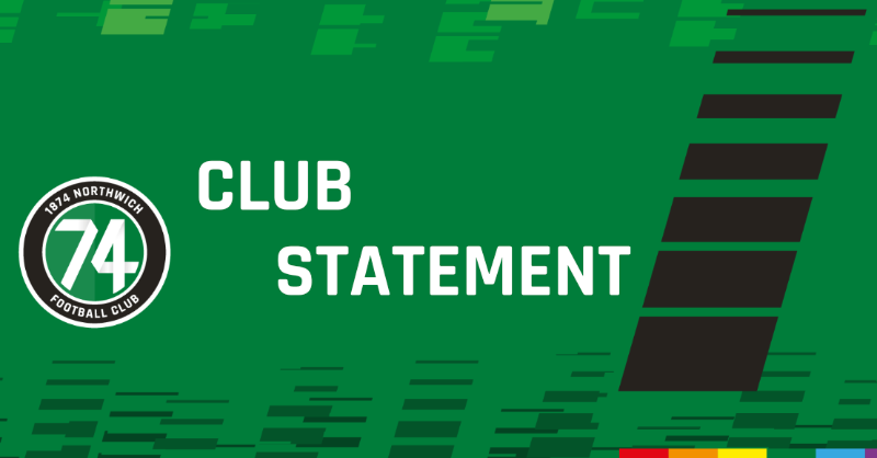 1874Northwich's tweet photo. CLUB STATEMENT

Due to health reasons, club Chairman Steve Richardson will step down from official duties with immediate effect.

For more information click below⬇️