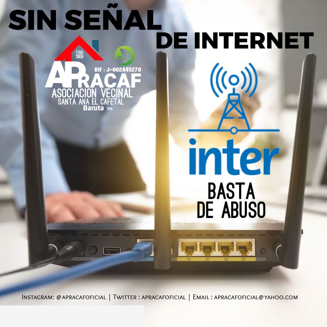 #SinSeñalDeInternet |#Inter | #URGENTE | #SantaAnaCafetal | #ParroquiaElCafetal |#12:30M| #28MAR24 Reportan usuarios de inter,vecinos, asociaciones de Santa Ana y geografía de Apracaf por 2do día, Que sucede, no dan explicación?? @TuMundoInter @InterCliente @conatelvzla