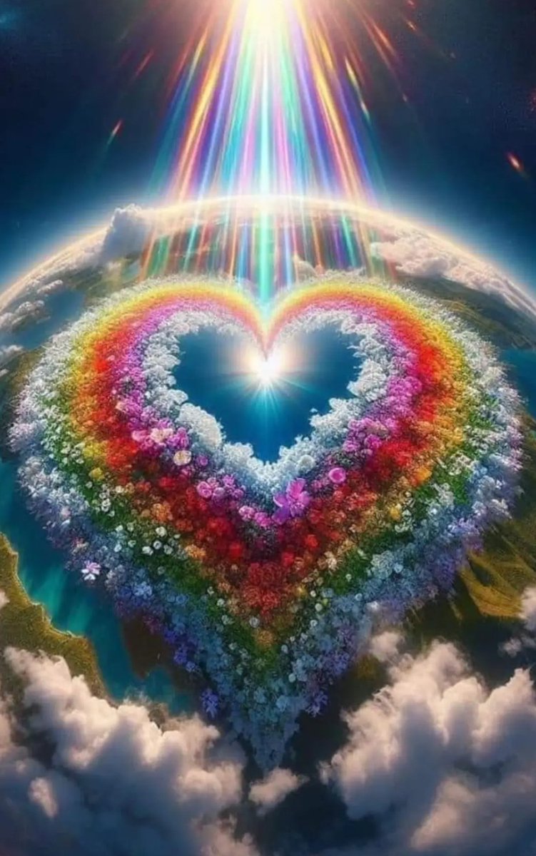 Rainbow Light Raining on earth 🌈✨⚡ let's go. Raising vibrations love light Peace. Anchored.