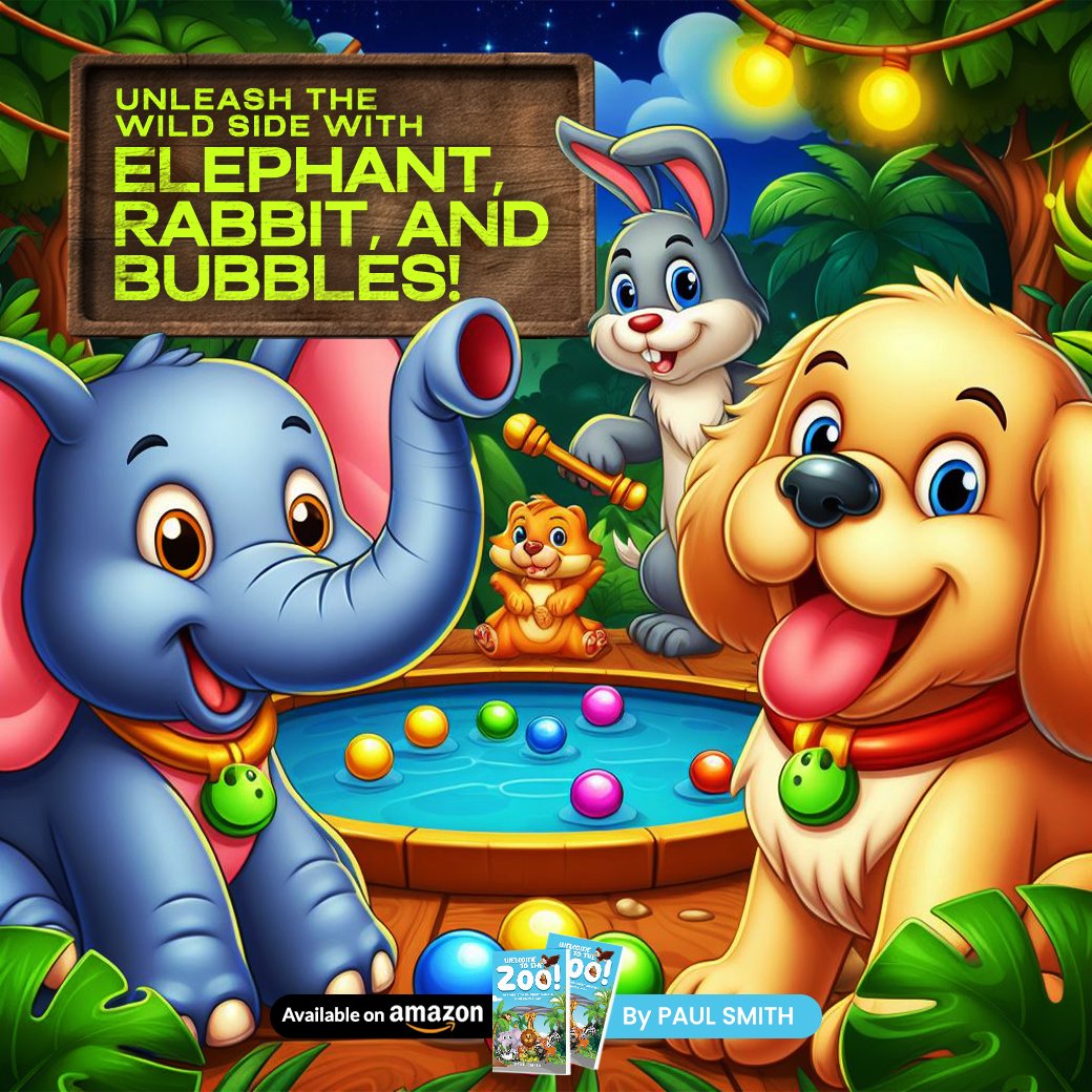 Get ready for another wild adventure in 'Welcome to the Zoo' by Paul Smith! Join Elephant, Rabbit, and their jungle pals as they welcome Bubbles the golden retriever for an unforgettable night of games, laughter, and friendship amzn.to/44Z9Jv9 #WelcomeToTheZoo #book