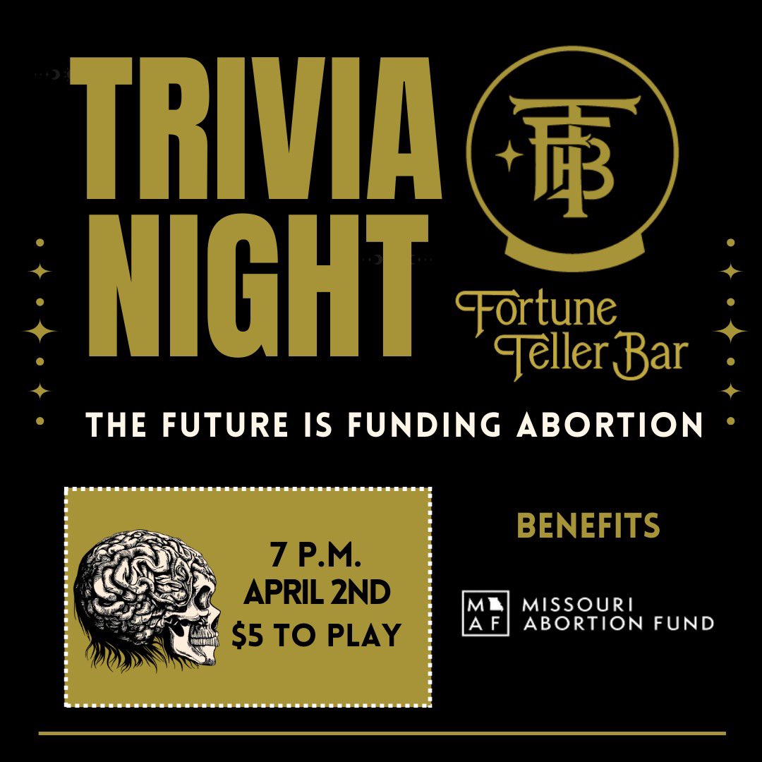 Trivia for $5 and drink specials- all to fund abortion! Come see us at Fortune Teller Bar 🔮 on April 2nd. We will have our koozies & some NEW merch!