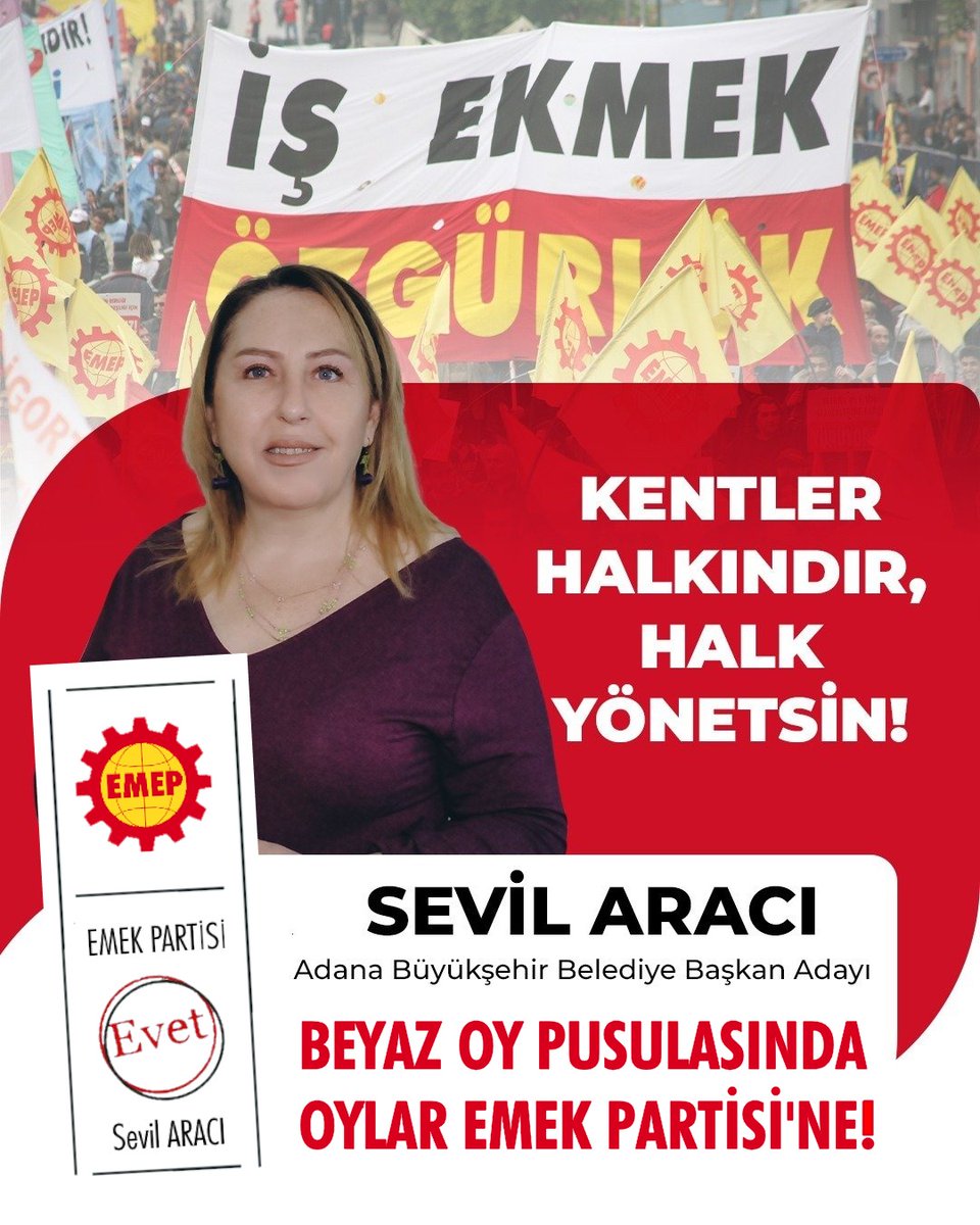 Beyaz pusulada mühürler çarka, oylar Emek Partisi'ne. @emekpartisiadana @emekpartisi @emekgencligiadana