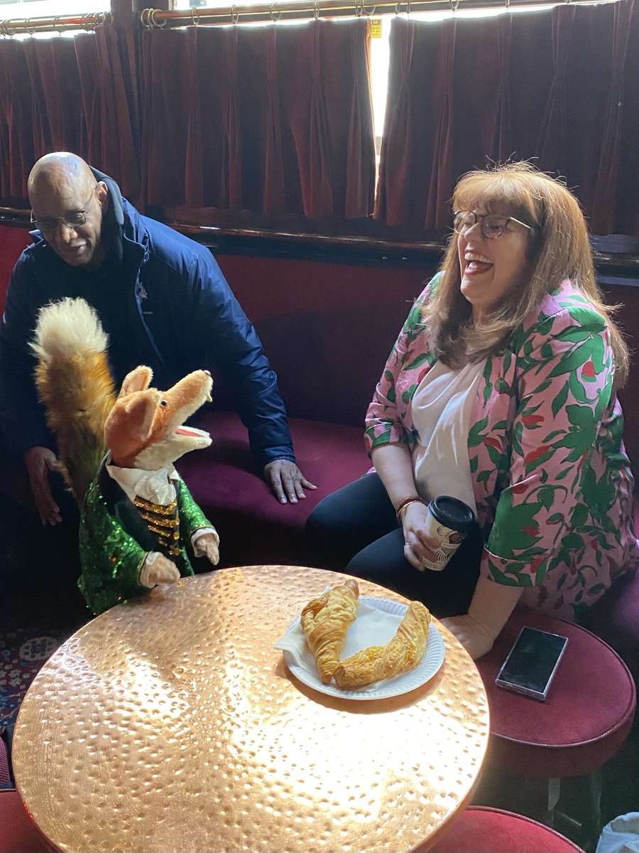 Just ⁦@realbasilbrush⁩ chatting to ⁦@jenlion⁩ and ⁦@TheShaunWallace⁩ - what a party! ⁦⁦@greatesthitsuk⁩ ⁦@RealKenBruce⁩