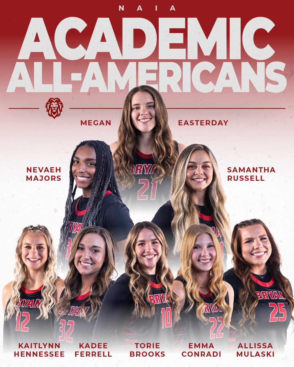 🎗Congratulations to our 8 Lady Lions who earned the Academic All-American title ! To earn this honor you must: - Have a 3.5 GPA or higher - Be an enrolled Sophomore or higher - Be enrolled at your respective school for more than one year if a transfer #Contend #WeAreBryan