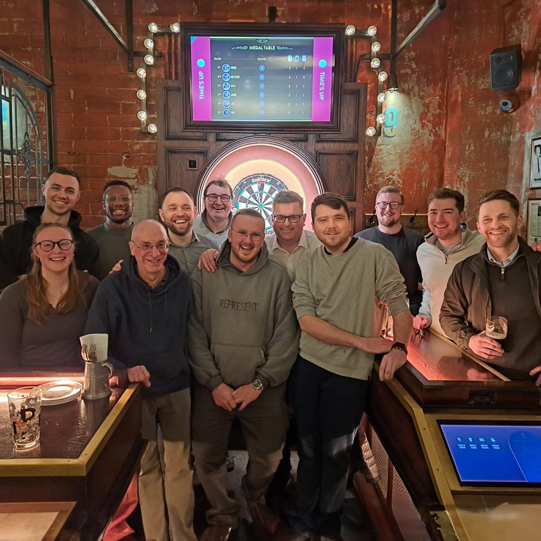 Our Manchester office were at Flight Club on Tuesday for their monthly social. A great night was had by all with our very own Technical Director Simon ‘The Terrier’ Waterhouse being crowned as champion for the evening!

#THP #FlightClub #Manchester #staffsocials