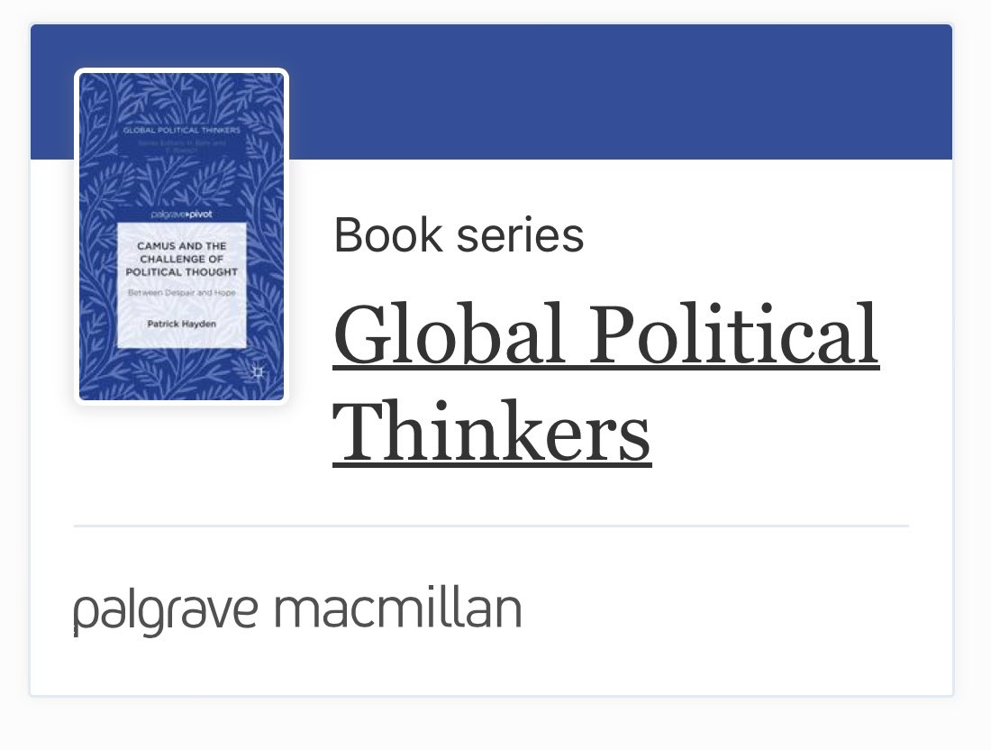 I’ll be at #ISA2024 next week. If anyone wants to know more about the Global Political Thinkers book series or wants to publish in it, get in touch with me please. More info here: link.springer.com/series/15014/b…