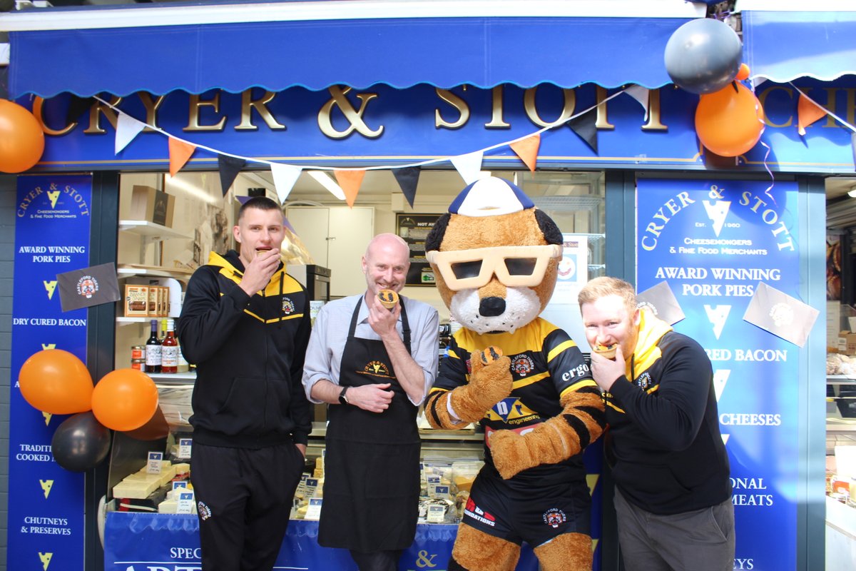 🥧 Get your hands on <a href="/CryerandStott/">Richard Holmes</a>'s Tiger Pies from the corner of Princess Street and the Wheldon Road end at tonight's game!

Innes Senior and Nick Kennedy headed to their Pontefract shop earlier this week!

🎟 ctrlfc.com/tickets

#COYF