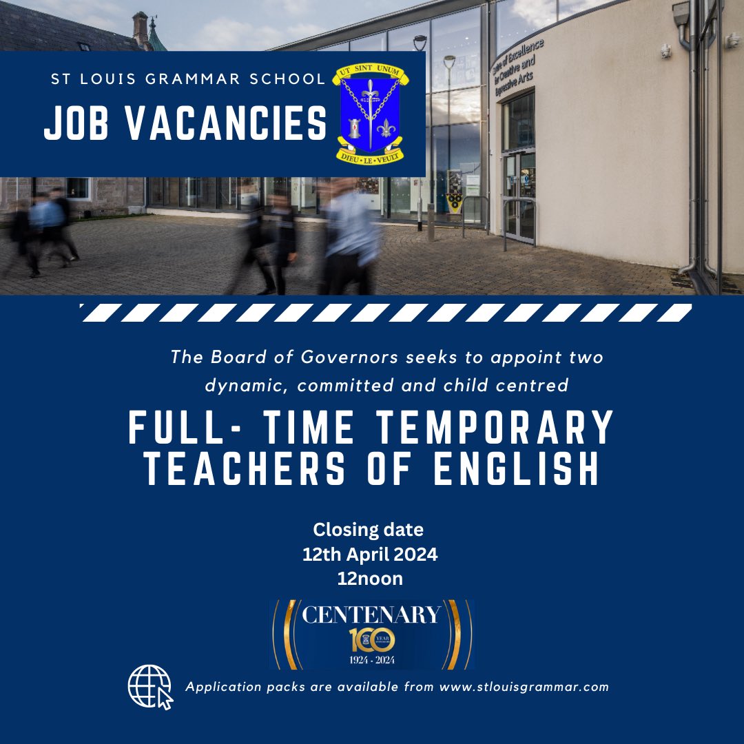 📢 Job Opportunity: Full-Time Temporary Teachers of English📚 2️⃣ posts available! ⬇️ For more information, please see stlouisgrammar.com/our-school/jobs #JobOpportunity #EnglishTeachers