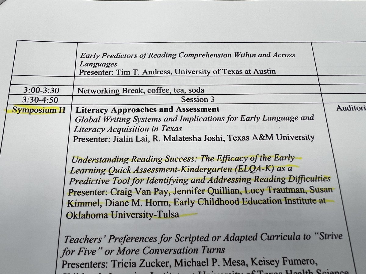 ECEI Director Diane Horm, along with Jennifer Quillian of OU's <a href="/cecpd/">CECPD</a>, presented information on the ELQA-K at the Texas Early Childhood Summit held at Texas A&amp;M University last week. #research #literacy