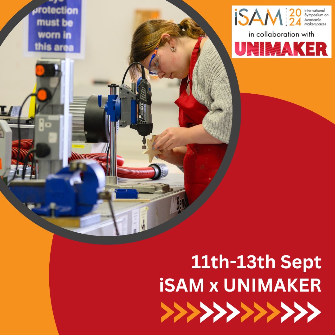 Registration is now open for the 8th International Symposium on Academic Makerspaces (ISAM) 2024!! 🎉 This is for makers, academics, students & industry people interested in #makerspaces. Early Bird: isam2024.hemi-makers.org/registration/ ❤️ #engineering #EngineeringCommunity #makers #making