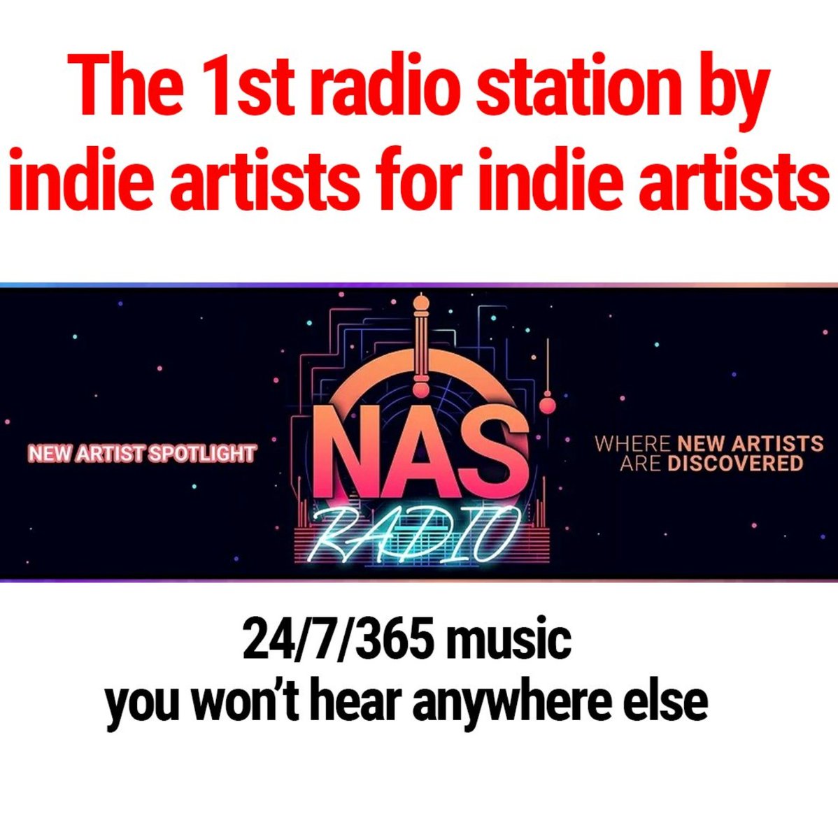 @NASIndieRadio is the 1st radio station by #indieartists for #indieartists 📻 Never pay for play and always indie, the station brings you the best new indie music from @NAS_Spotlight artists from around the world 🌏 24/7/365. #StopPayola newartistspotlight.org/radio