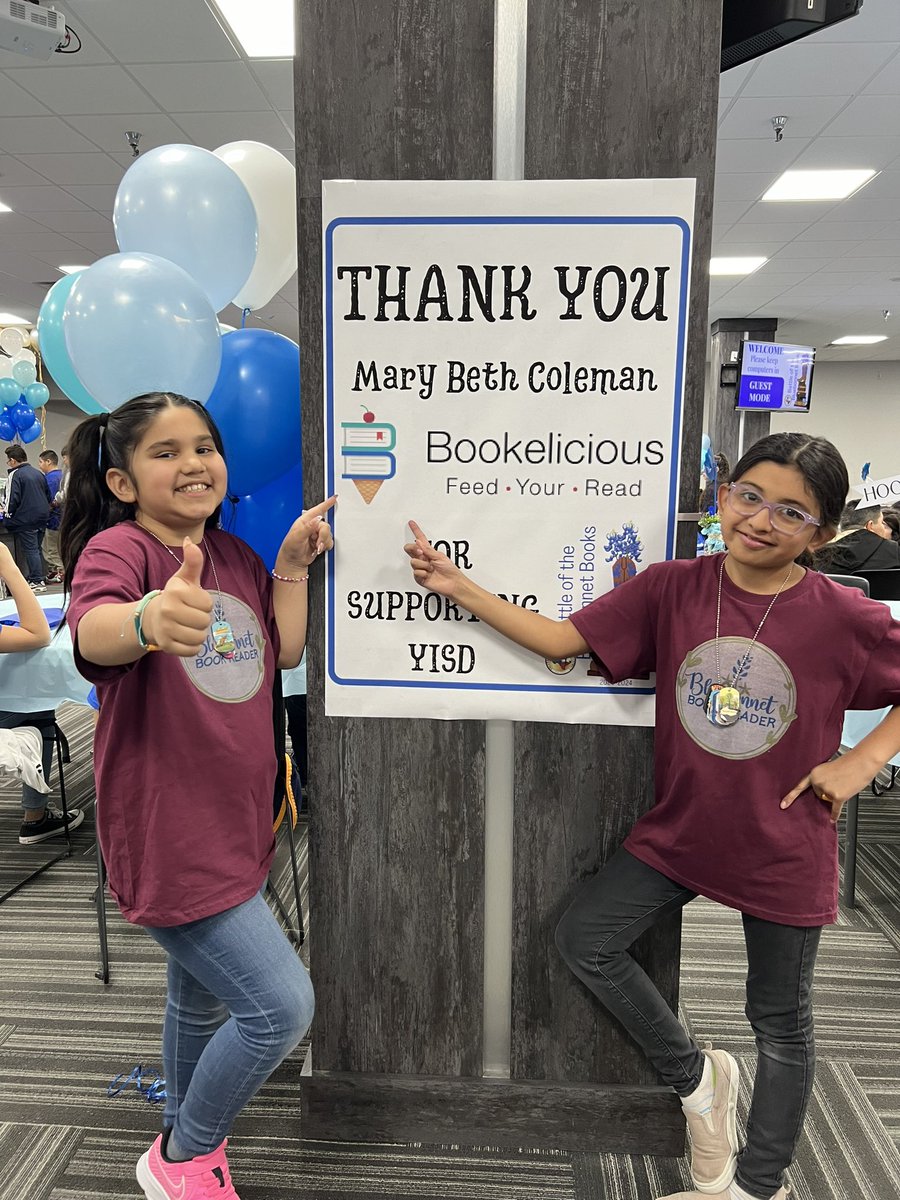 Thank you <a href="/bookelicious/">Bookelicious</a> for supporting our readers <a href="/YISDLibServices/">YISD Library Services</a> #wereadbluebonnetbooks