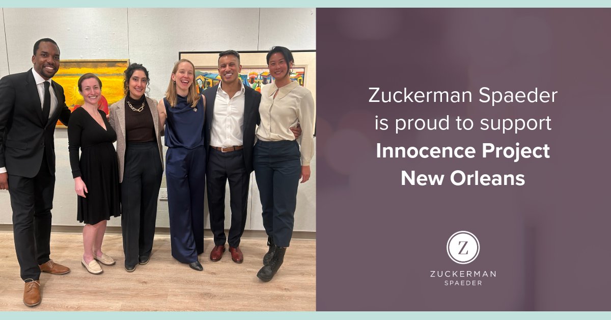 @ZS_law & @_ipno_ have helped clients secure compensation for wrongful incarceration and civil rights violations. @ZS_Law attorneys are pictured here with IPNO's Dep. Dir., Meredith Angelson at an event earlier this week. For more: ip-no.org #ZScares #probono