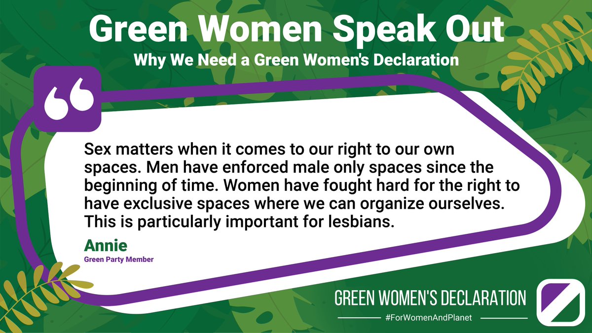 Yes Annie, sex does matter. If you know it does too, please sign the Green Women's Declaration and hear more from Annie and other Green Women speaking out: linktr.ee/greenwomensdec…

#SexMatters
#ForWomenAndPlanet