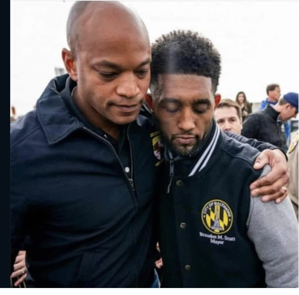 I don't know who took this photo, and I'd love to give them credit, but I found this image of Governor Wes Moore and Mayor Brandon Scott very moving.