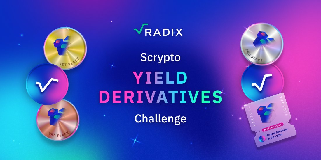 Radix offers entrepreneurs a $250m untapped opportunity to build the yield derivatives infrastructure for the current Radix ecosystem. Sign up for the Scrypto Yield Derivatives challenge 👇 radixdlt.com/blog/scrypto-y…