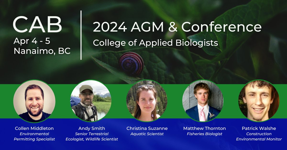 Excited to join the College of Applied Biology Conference in Nanaimo next week! Keeping up with the latest research allows us to provide cutting-edge environmental solutions to our clients. Hope we see you there! #CABiologists2024 #CAB2024