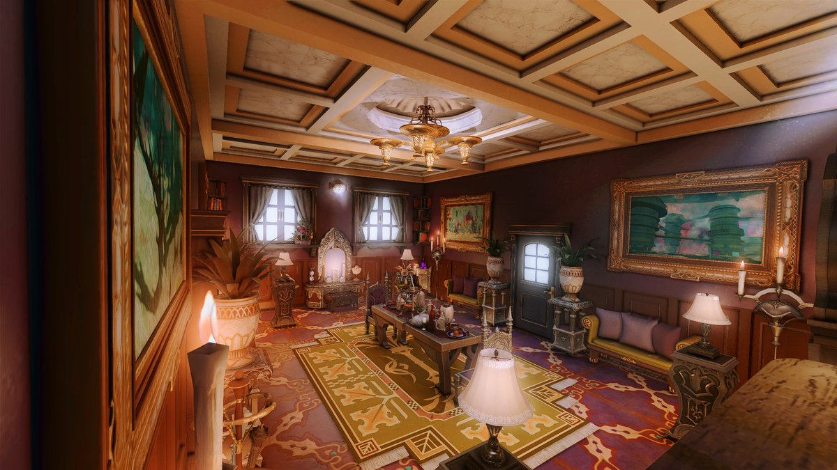 AndaKorrado's tweet photo. Inspired by all things doom and gloom, I turned my house into a Victorian Gothic dining room. Come for the food, stay for the funereal atmosphere. Open for visitors on Zodiark, Lavender Beds, 8th Ward, Plot 3! #ffxiv #ff14 #ff14ハウジング #ffxivhousing #hgxiv #housingeden https://t.co/DbUYhMWgTh
