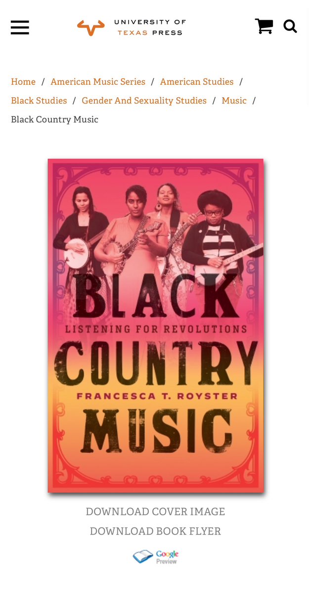 you didn’t hear it from me but the lovely folks at @UTexasPress are discounting the price of “Black Country Music” by Dr. Francesca Royster in celebration of #COWBOYCARTER use the code UTXBEY to receive 50% off. click the link below to purchase: utpress.utexas.edu/9781477326497/…