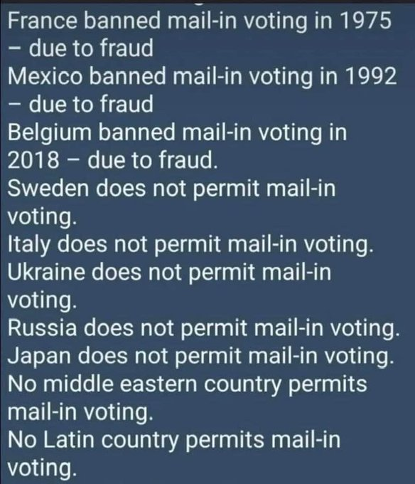 DMaga101's tweet photo. As the US president De-Facto, why do you @OBAMA permit #MailInVoting, when every other country bans this fraud!? https://t.co/c1PO0YrqM2