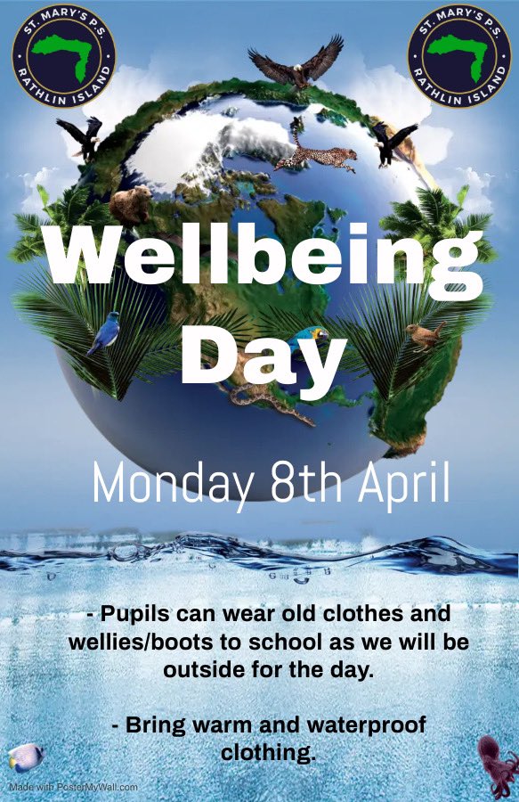 Looking forward to working with @LIFERathlin team in our next well-being day after the Easter break. Happy Easter to our school community. #wellbeing