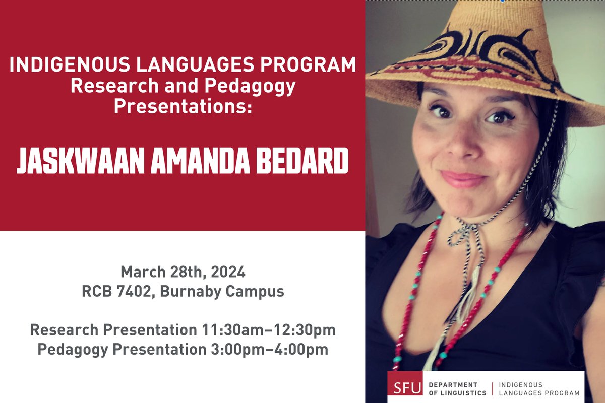 Check out HGI instructor, JasKwaan Bedard, as she presents two research presentations today on campus at SFU:

sfu.zoom.us/j/86093100667?…
