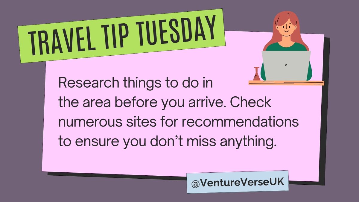 Plan ahead by researching the area and activities before traveling. Don't miss out on anything – checking multiple sources ensures you make the most of your trip!

#TravelTips #AdventurePlanning #ResearchAhead #TravelPrep #TripTips #TravelRecommendations #TravelPlanning #TripPrep