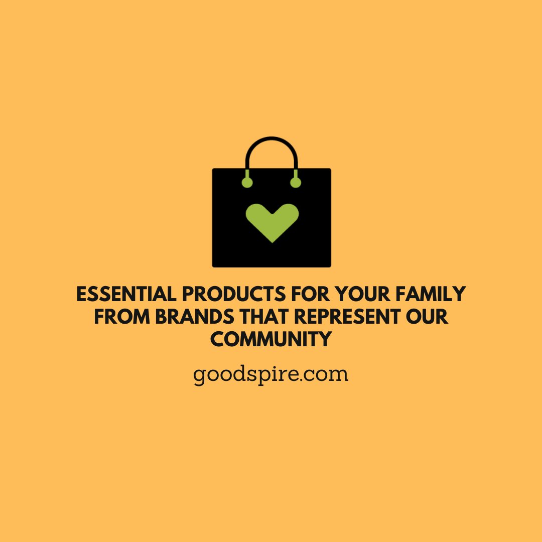 Goodspire's tweet image. Essential products for your family from brands that represent our community.  #FamilyEssentials #CommunityBrands #EssentialProducts #BlackOwned #SupportBlack #Goodspire