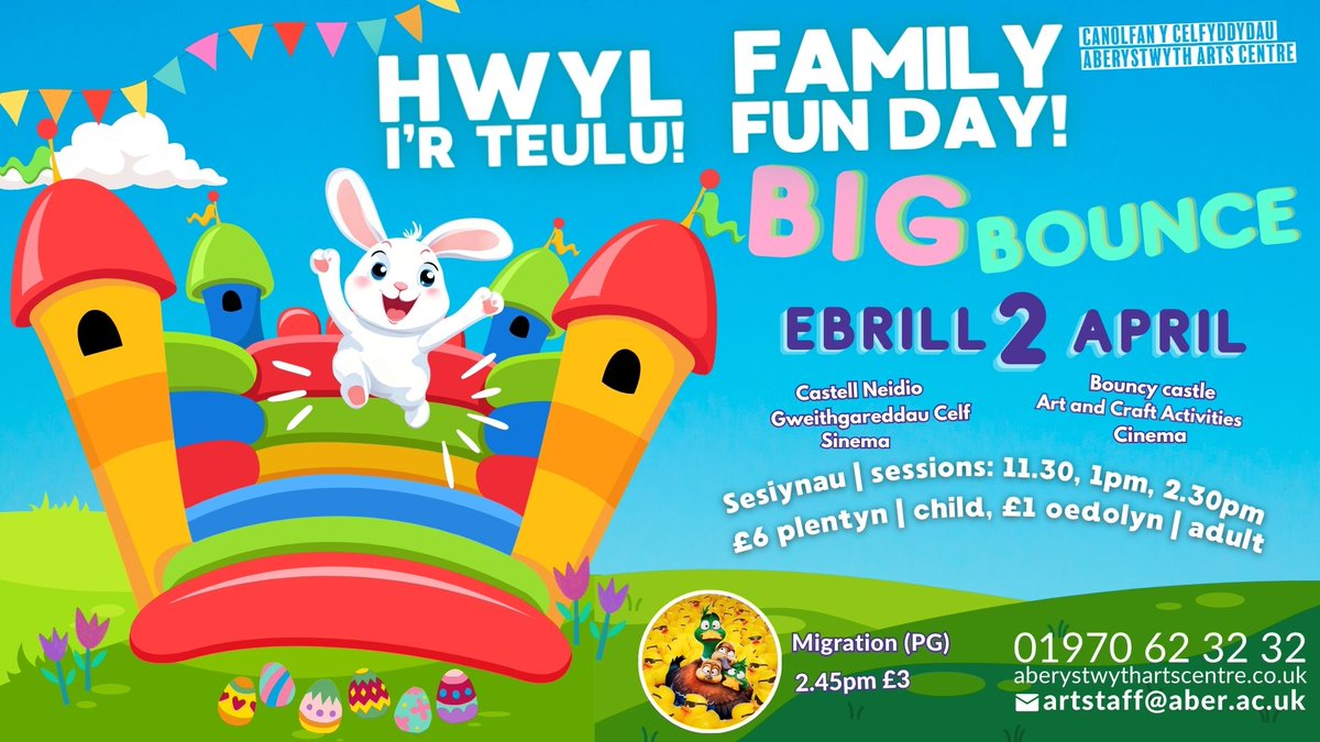 Hwyl I'r Teulu 2 Ebrill / Family Fun Day 2 April aberystwythartscentre.co.uk/family-fun-day…