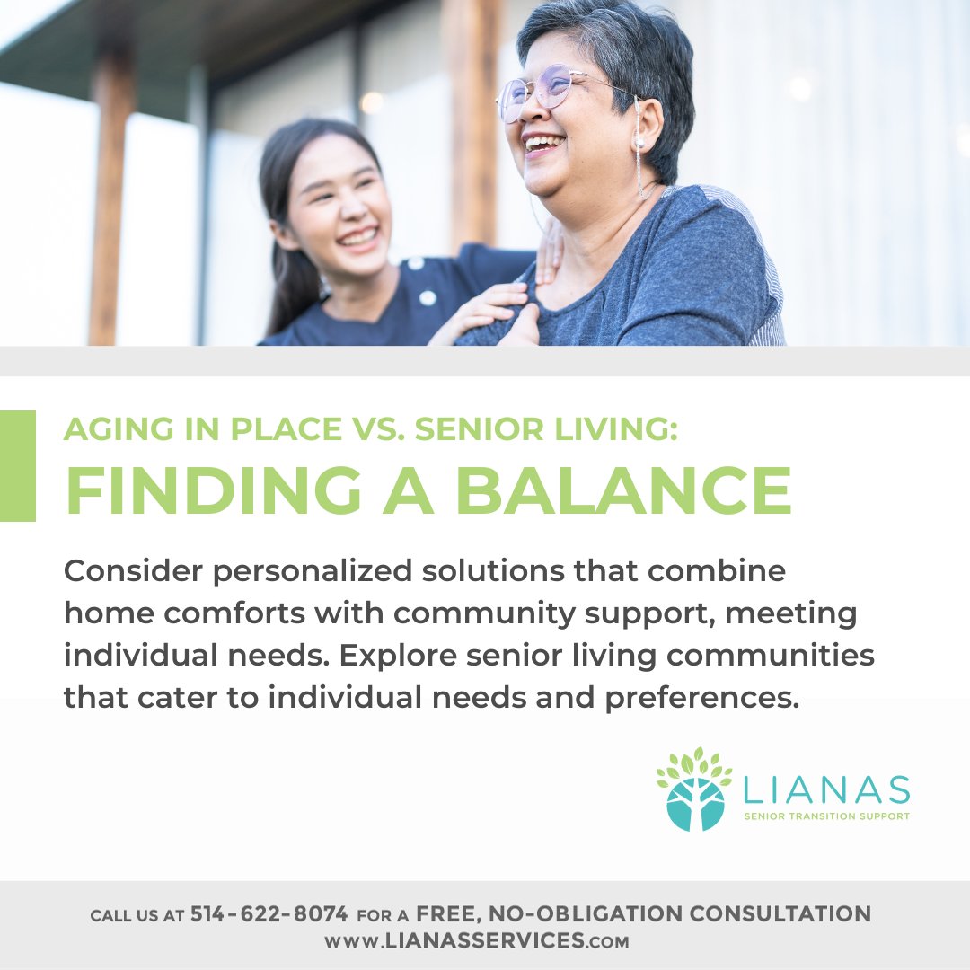 Aging in Place vs. Senior Living: Finding a Balance #helpingmomsanddads #seniorsupport #seniorcare #retirementhomes #seniorsresidences #seniortransition #eldercare #seniorliving #homecare