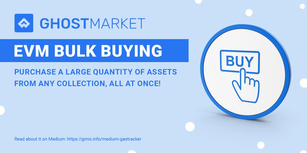 Did you know that you can buy NFTs in bulk on GhostMarket's supported EVM chains? 👀

Read more about it on Medium: gmio.info/medium-evmbulk…

#GhostMarket #GM #NFTcollector #NFTMarketplace
