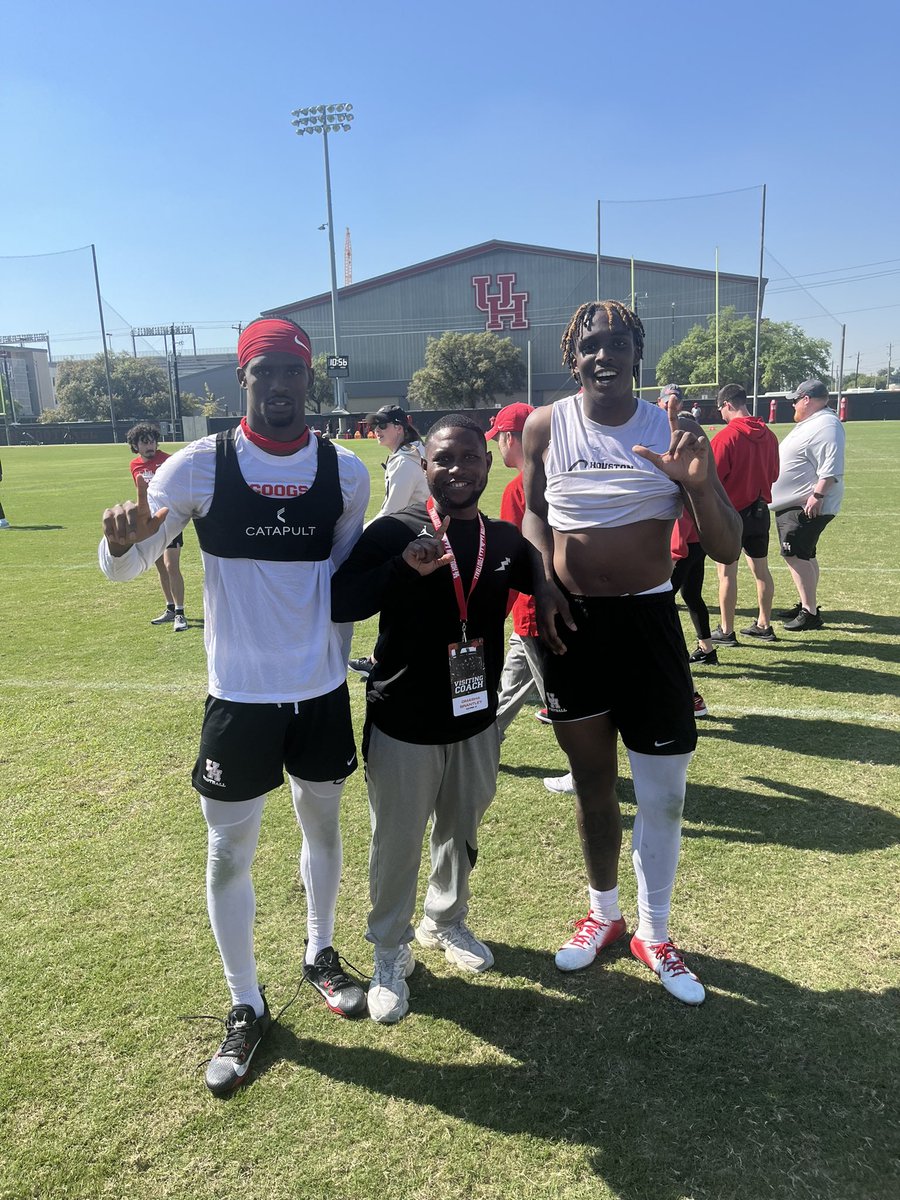 Thank you @CoachWEFritz, @Bell_Brian_, @CoachShawnBell and @CoachSherms for your hospitality at today’s spring practice. Continue to be great @bil_trell & @tretreMc 💪🏾