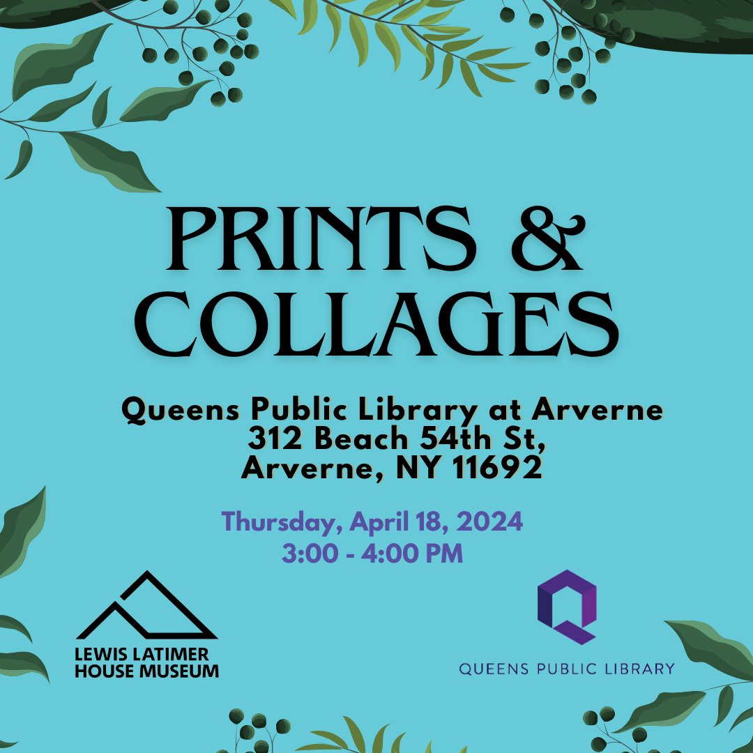 Join us for a family workshop at @QPLNYC Arverne, tomorrow, Th, April 18, 3-4PM! Celebrate Earth Month as we experiment with collage and printmaking techniques to explore different patterns, colors, and textures found in nature.