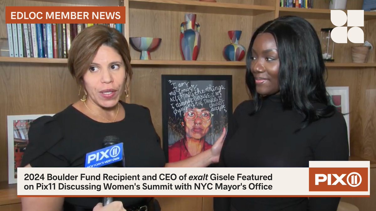 We love to see the work of our members amplified and celebrated! 2024 #BoulderFund recipient and CEO of @exaltyouth @GiseleCastro_EY was interviewed by @PIX11News during their recent Women's Summit hosted with @Lisa_M_Flores_ and @NYCMOCS: bit.ly/3TywKBh #WeAreEdLoC