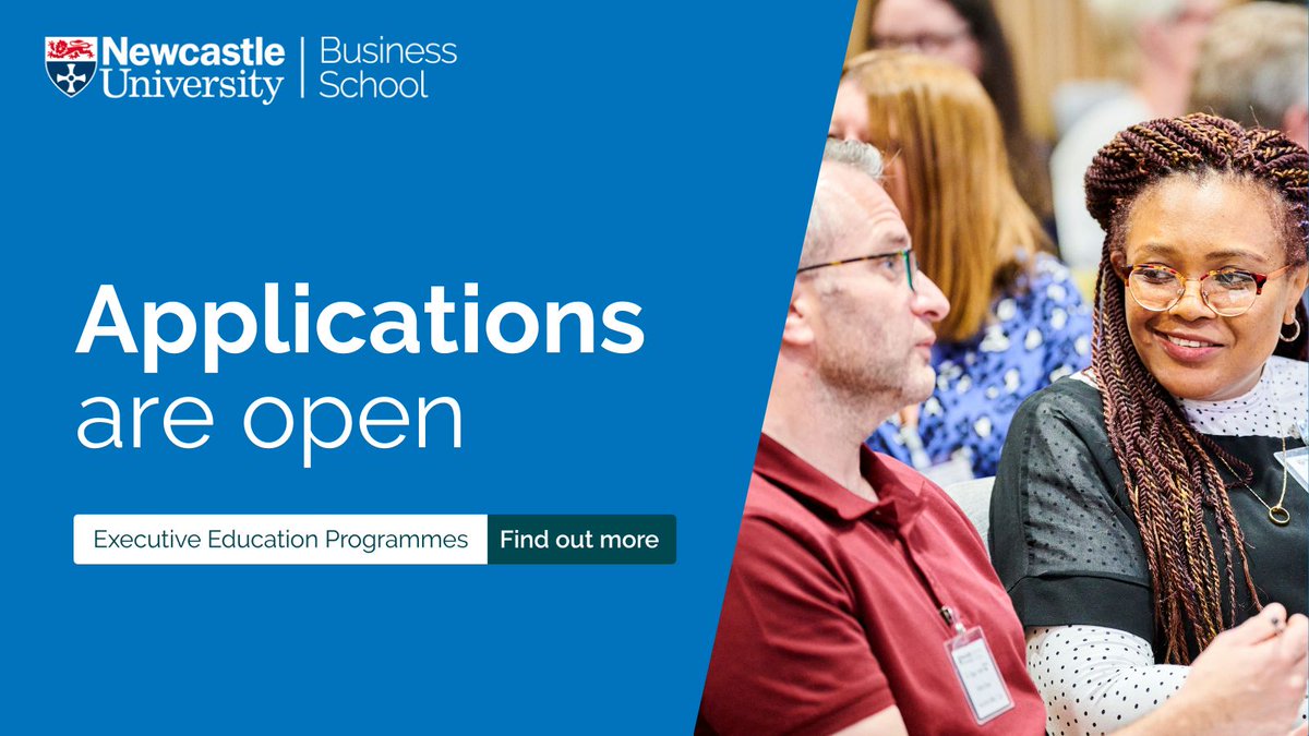 Applications are now open for our Executive Education Senior Leader programmes. Our part-time, work-based programmes allow learners to develop as a leader whilst simultaneously making critical changes in their organisation. Apply now: ncl.ac.uk/business/study…