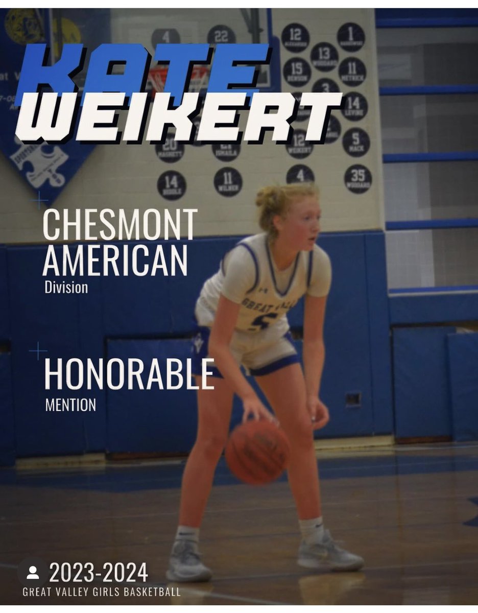 Congrats to these 4 GV players who were honored by the Ches-Mont coaches this year!

Julia Curran / American Division First Team
Kaela Buzan / American Division Hon Mention
Reilly Lackman / American Division Hon Mention
Kate Weikert / American Division Hon Mention