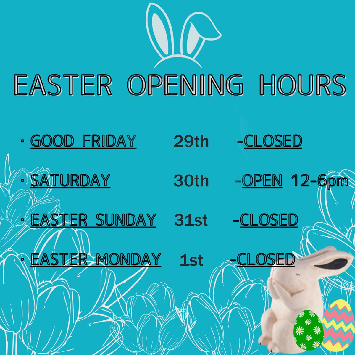 -EASTER OPENING HOURS- Just to let you know we will be closed on Good Friday, Sunday, and Easter Monday, however, OPEN AS NORMAL this Saturday!🐣 #swaygallery #swaygallerylondon #swaylondon #japan #london #japaninlondon #easterholidays #easteropeninghours