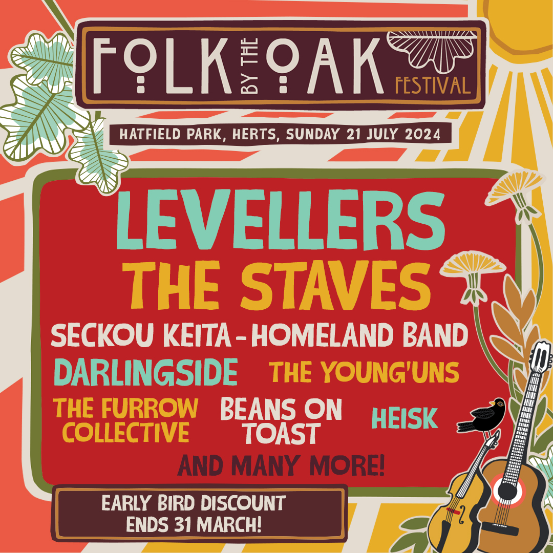 ⚠️Last Chance for Early Bird Tickets! ⏳Book NOW for great savings on Adult & Family tickets ✨There's no FOMO at Folk by the Oak - you'll catch ALL these sets and more in one uplifting summer day of music when you join us this July🎶🌞 🎟️👉folkbytheoak.com