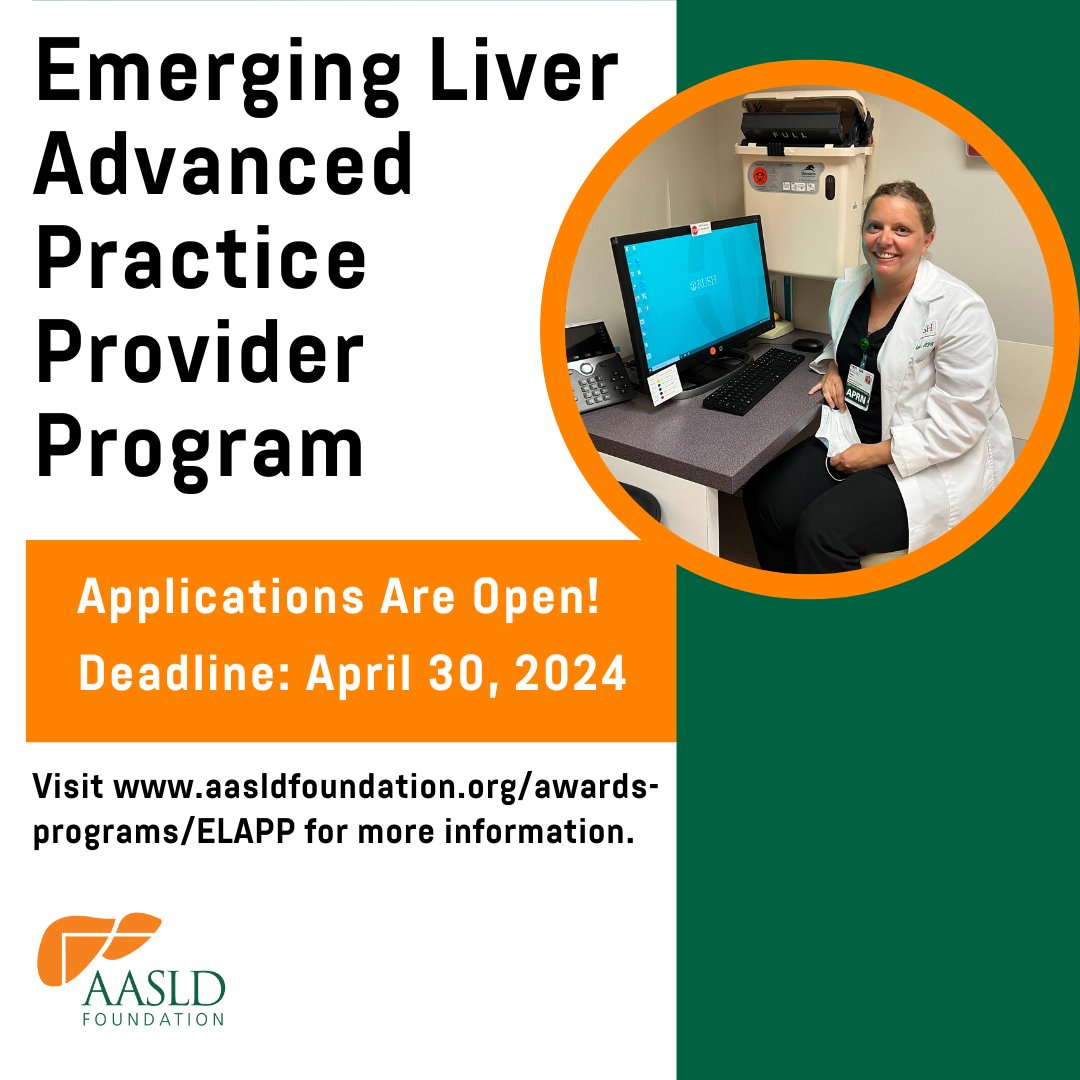 Are you an APP interested in #hepatology? The ELAPP program is your opportunity to delve into the world of liver health and disease. Amplify your knowledge and elevate your career. Don't wait, apply now! aasldfoundation.org/awards-program…