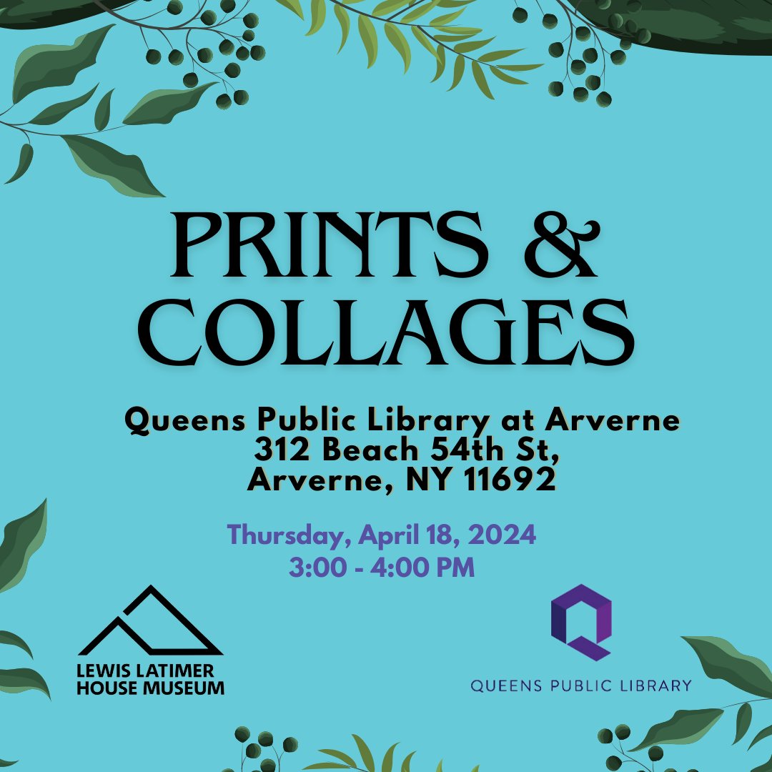 Join us for a family workshop at @QPLNYC Arverne on Th, April 18, 3-4PM! Celebrate Earth Month as we experiment with collage and printmaking techniques to explore different patterns, colors, and textures found in nature.