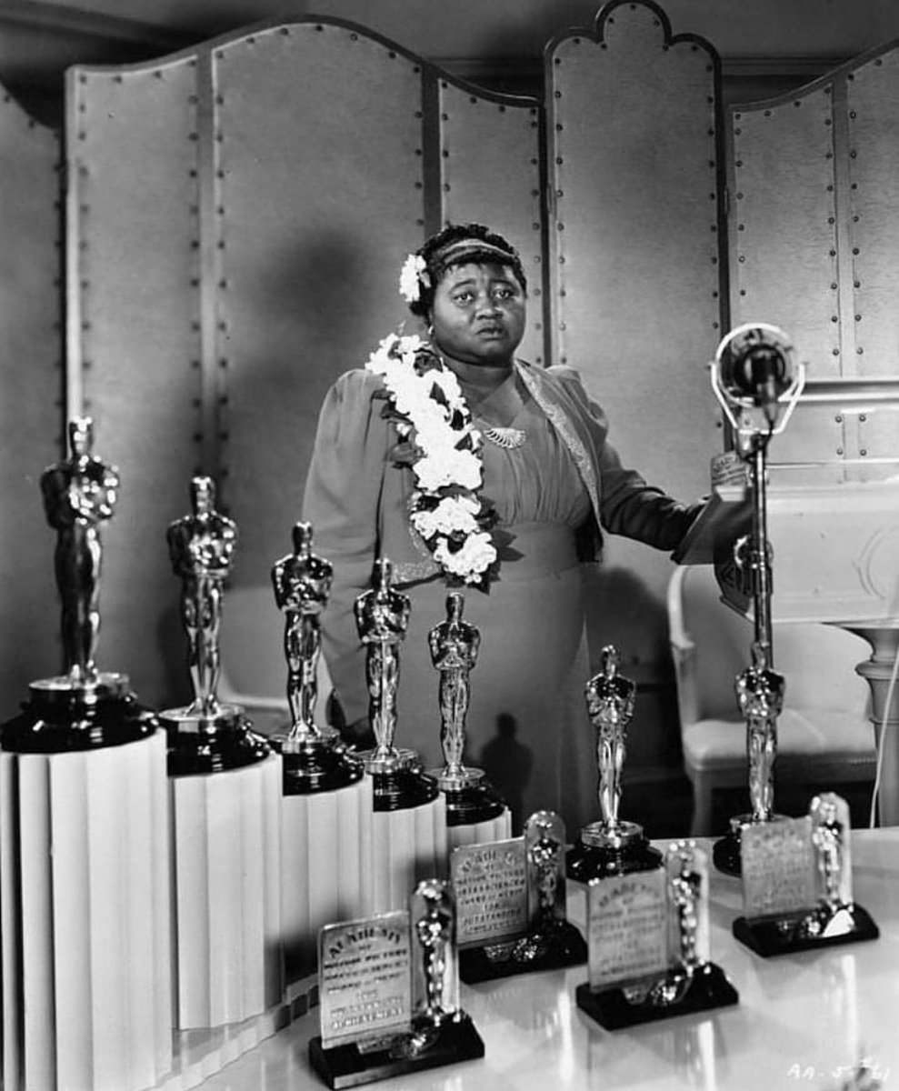Hattie McDaniel accepted her Oscar at a segregated "No Blacks" hotel in Los Angeles for her role in "Gone with the Wind." 

She made history as the first Black American to win an Oscar. Sadly, all of the film's Black actors, including McDaniel, were prohibited from attending the