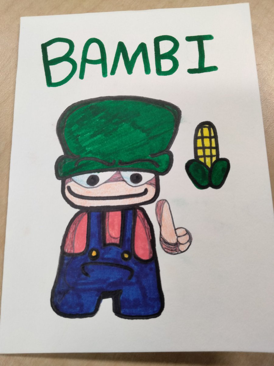 rivermylyn's tweet photo. Did bambi as my postcard at school :] https://t.co/VcTJLpORxt