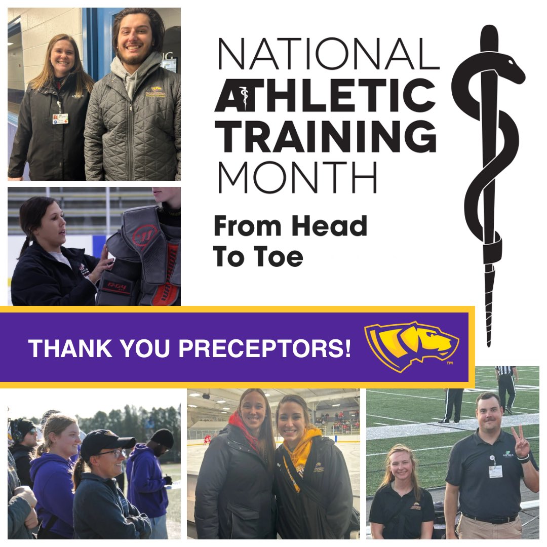 UWSP_AT's tweet photo. To wrap up National Athletic Training Month 2024, we want to thank our clinical preceptors all across the country for everything that they do! 💜💛

*not all CPs are pictured*
#UWSP #NATM #NATA #rolldawgs #CAATE #atsarehealthcare #at4all #preceptors #clinical #onepoint https://t.co/d3Klbo8d0I